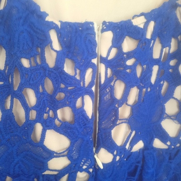 Alexia Admor Crochet Lace Dress Blue Size Large - Picture 7 of 10